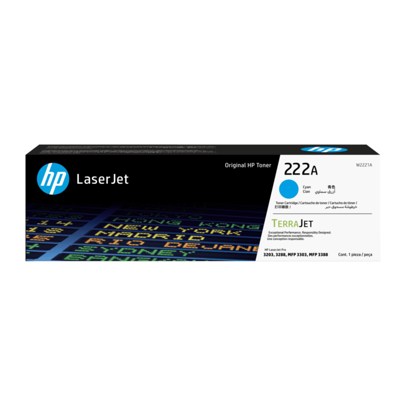 Cartucho de tóner Original HP LaserJet 222A, cian (W2221A)