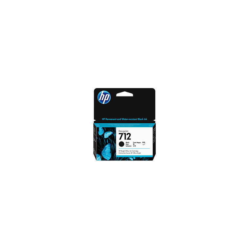 Cartucho de Tinta HP 712 Negra DesignJet Original  (3ED70A) - Center facing