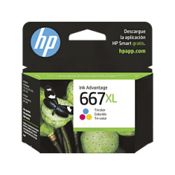 Cartucho de Tinta HP 667XL Tricolor Alto Rendimiento Advantage Original  (3YM80AL) - Center facing