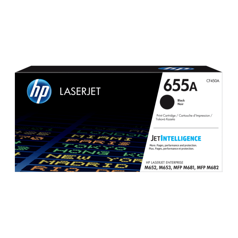 Cartucho de Tóner HP 655A Negro LaserJet Original (CF450A) - Center facing