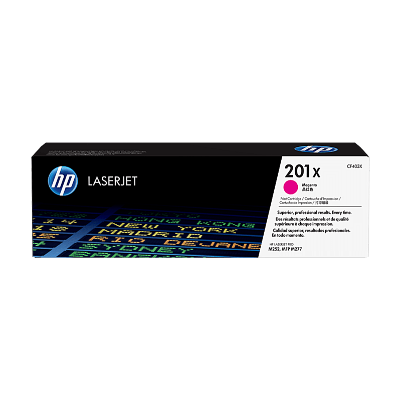 Cartucho de Tóner HP 201X Magenta Alto Rendimiento LaserJet Original (CF403X) - Center facing