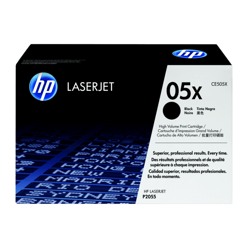 Cartucho de Tóner HP 05X Negro Alto Rendimiento LaserJet Original (CE505X) - Center facing